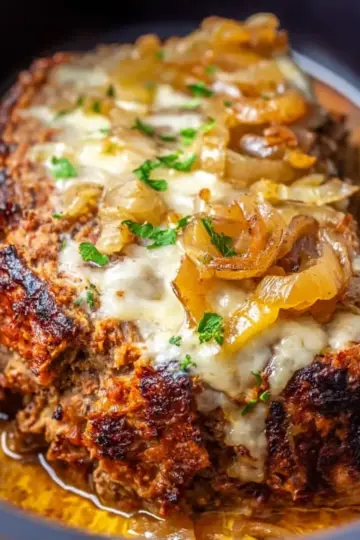 Crock Pot French Onion Meatloaf