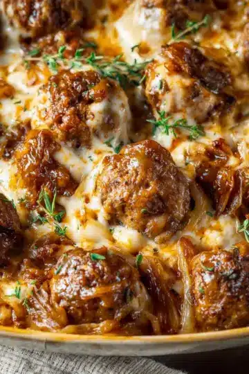 Cheesy French Onion Meatballs