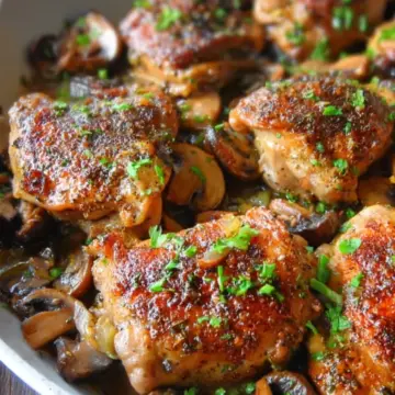 Garlic Mushroom Chicken Thighs