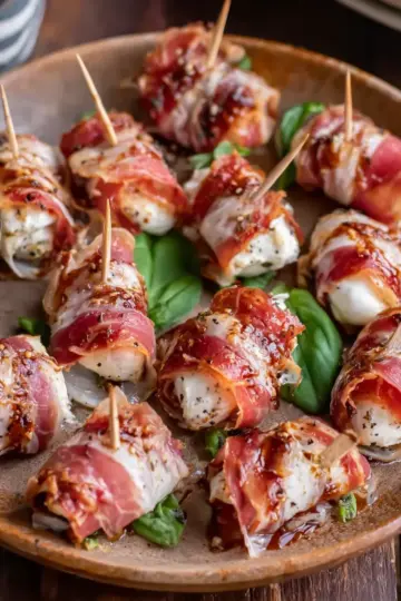 Prosciutto Wrapped Mozzarella Bites