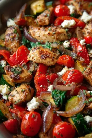 Mediterranean Chicken Stir Fry with Vegetables (30-Minutes, One-Pan)