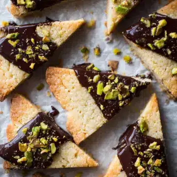 Salted Chocolate Pistachio Shortbread