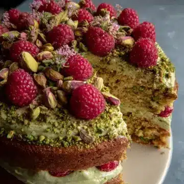 Pistachio Raspberry Cake