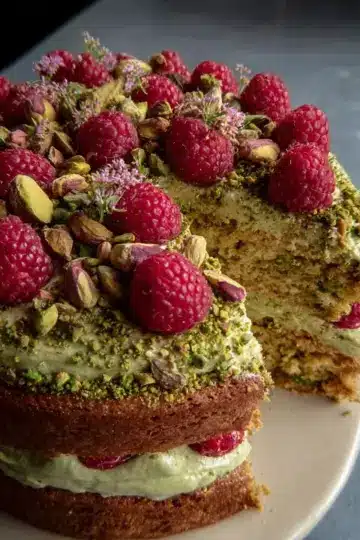 Pistachio Raspberry Cake