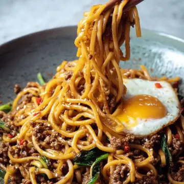 Mongolian Ground Beef Noodles