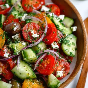 Mediterranean tomato and cucumber salad