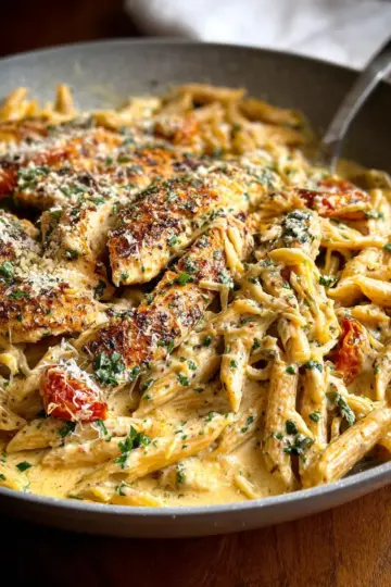 Garlic Parmesan Chicken and Pasta (One-Pan)