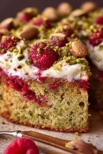 Raspberry Pistachio Cake