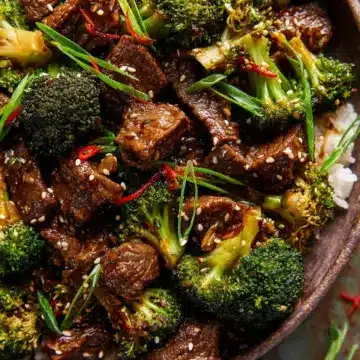 Sheet Pan Spicy Ginger Sesame Beef and Broccoli