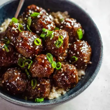 Sticky Mongolian Beef Meatballs