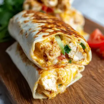 Cheesy Garlic Chicken Wraps