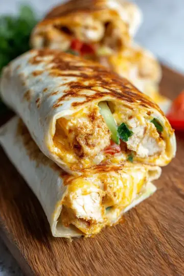 Cheesy Garlic Chicken Wraps