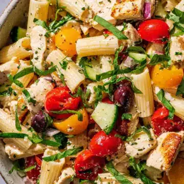 Mediterranean Chicken Pasta Salad