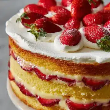 Strawberry Custard Torte