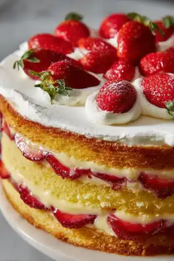 Strawberry Custard Torte