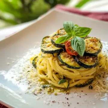 Spaghetti alla Nerano (pasta with fried zucchini)