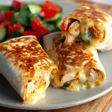 Cheesy Garlic Chicken Wraps