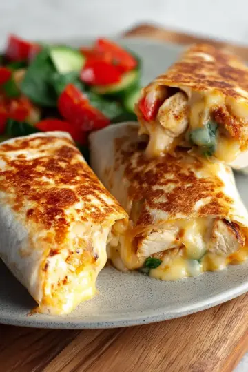 Cheesy Garlic Chicken Wraps
