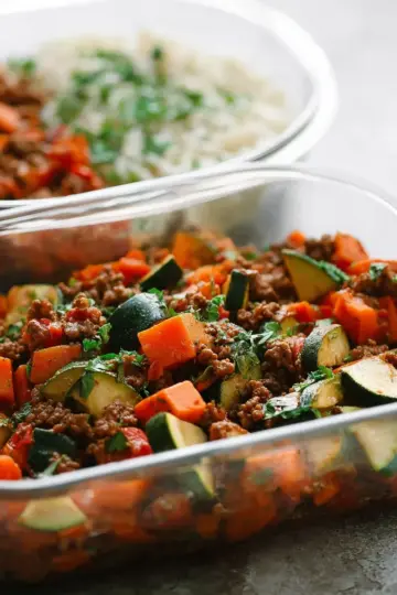 Ground Beef Zucchini Sweet Potato Skillet