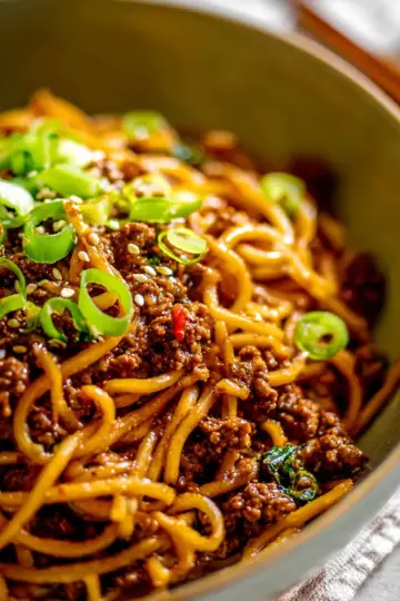Mongolian Ground Beef Noodles